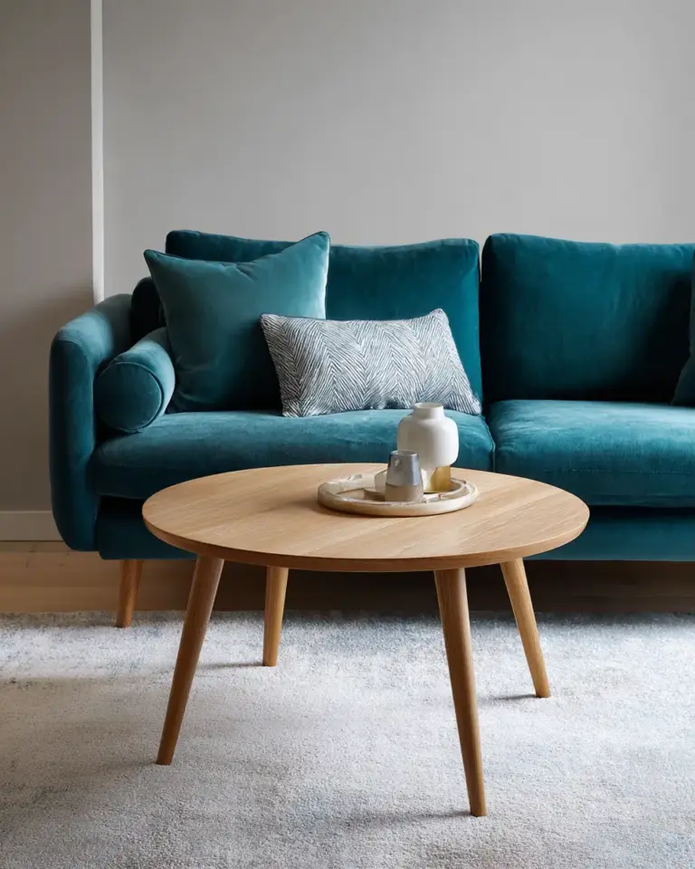 Teal Minimalist Living Room Decor Ideas - Featured