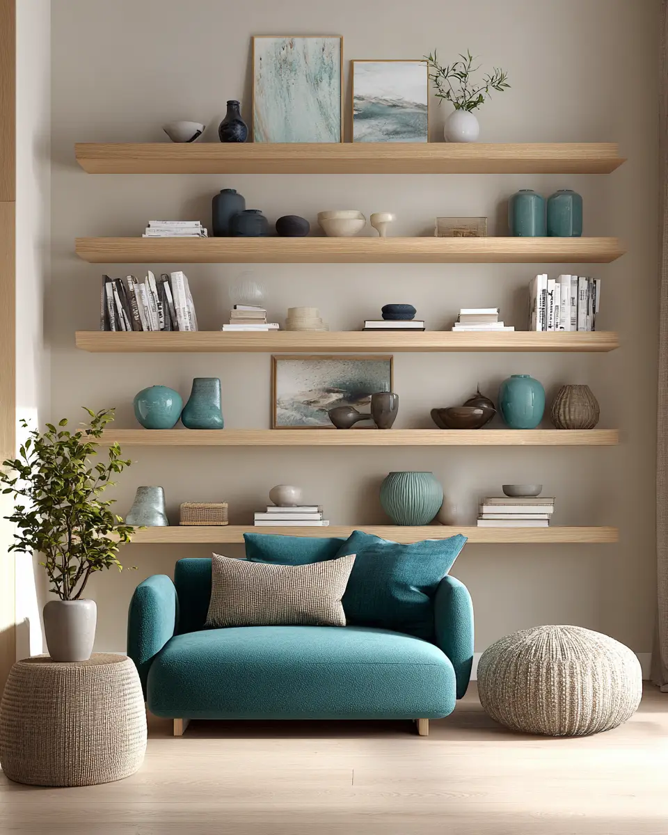 Teal Minimalist Living Room Decor Ideas