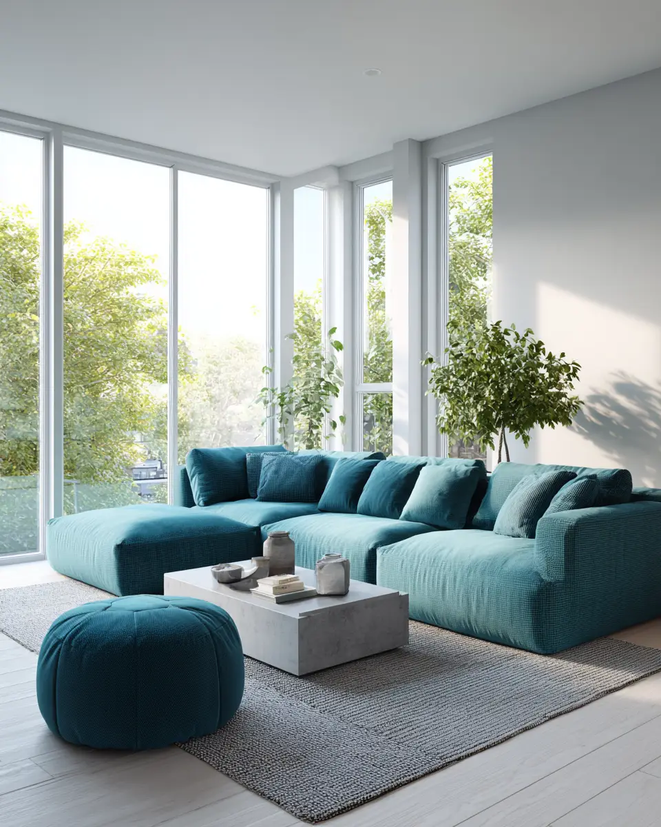 Teal Minimalist Living Room Decor Ideas