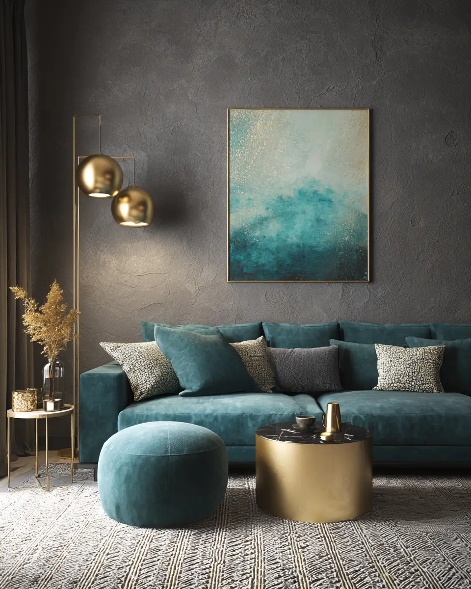 Teal Minimalist Living Room Decor Ideas