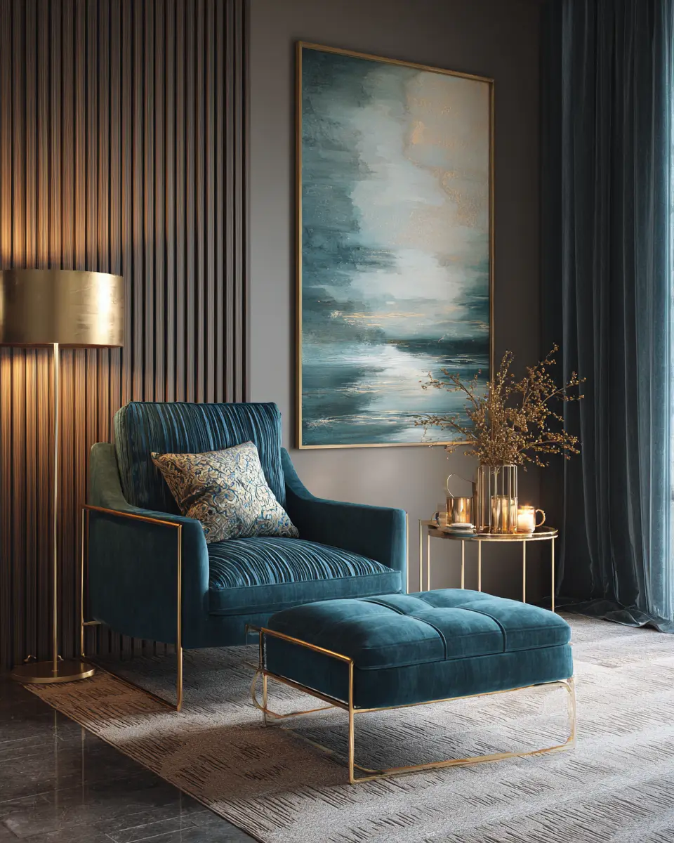 Teal Minimalist Living Room Decor Ideas
