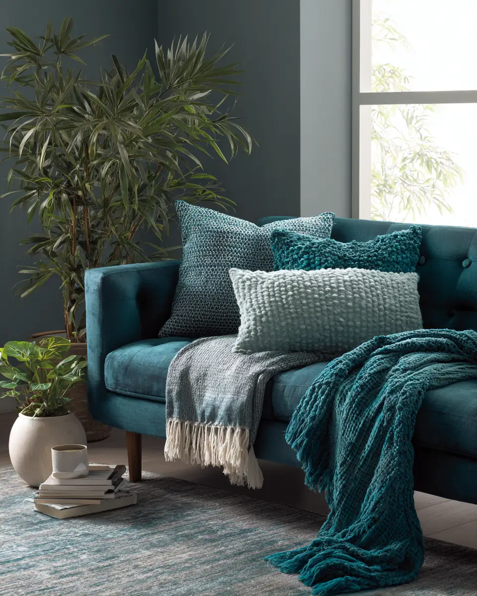 Teal Minimalist Living Room Decor Ideas
