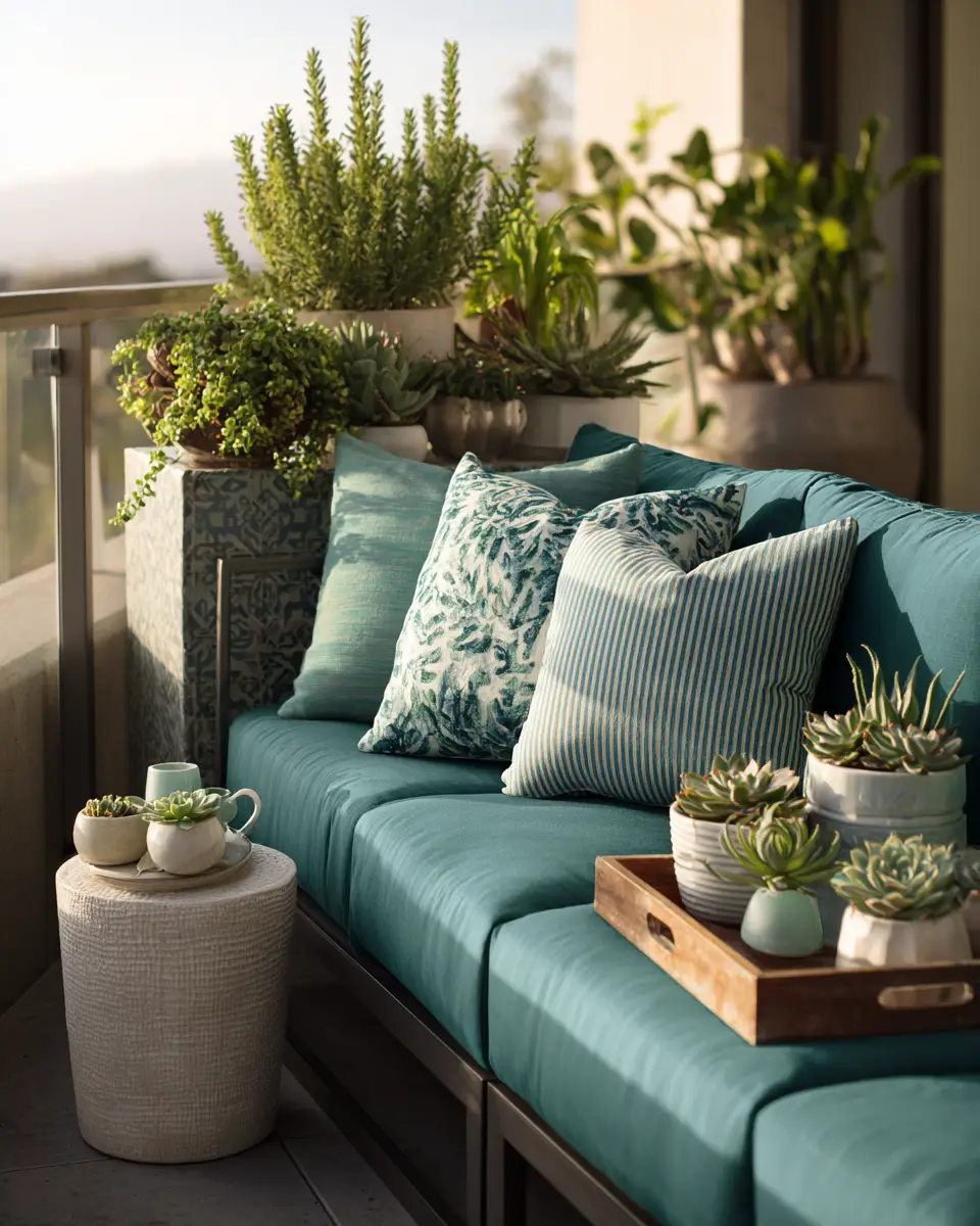 Teal Modern Balcony Decor Ideas