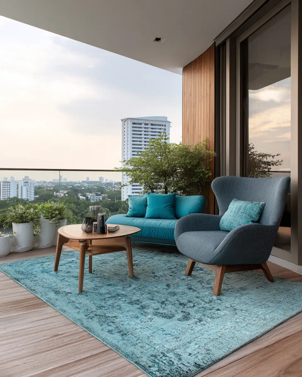 Teal Modern Balcony Decor Ideas