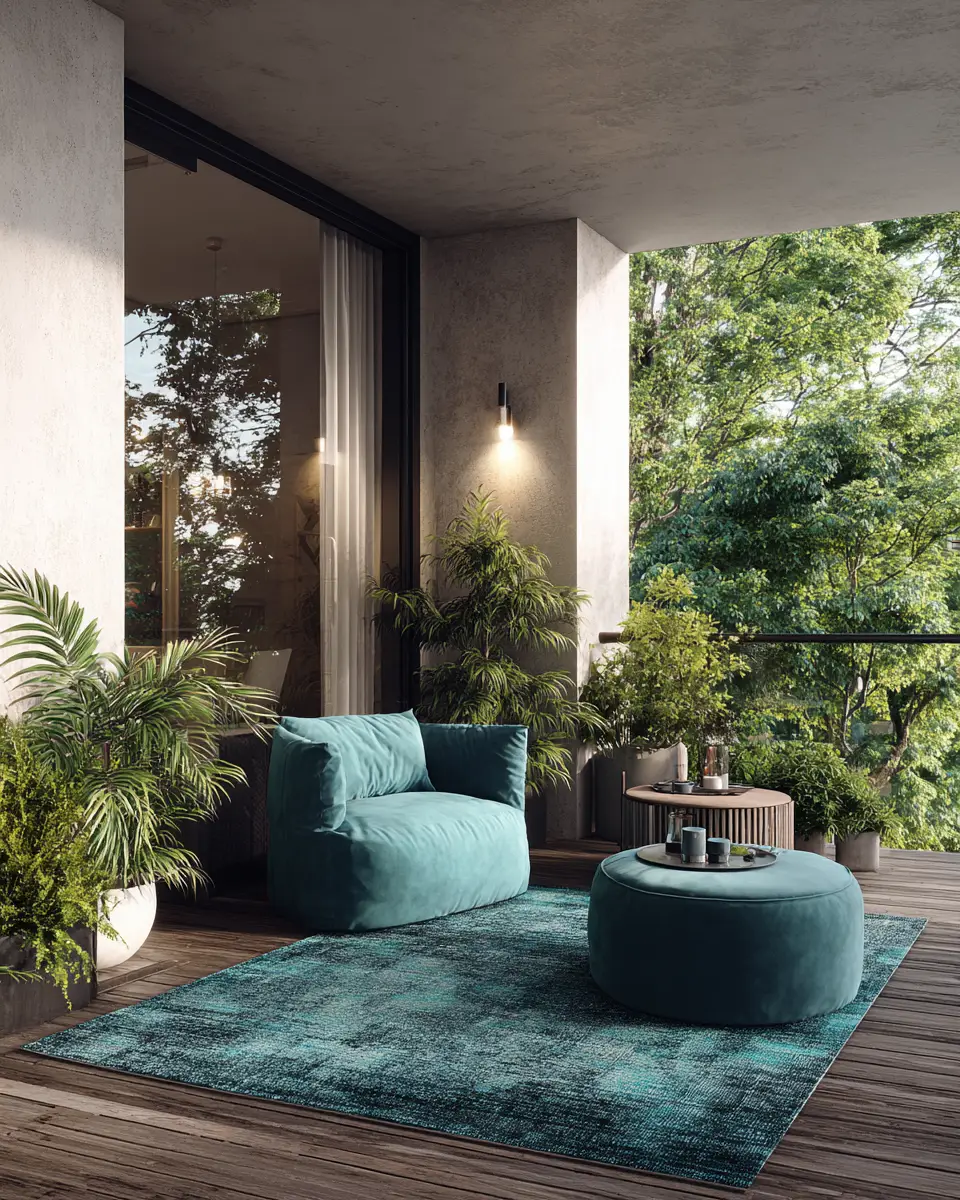 Teal Modern Balcony Decor Ideas