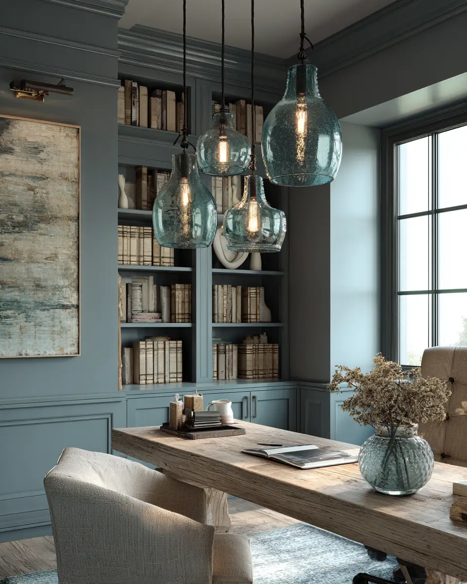 Teal Rustic Home Office Decor Ideas