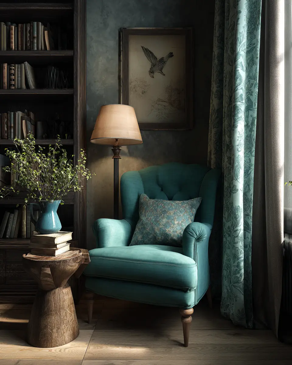 Teal Rustic Home Office Decor Ideas