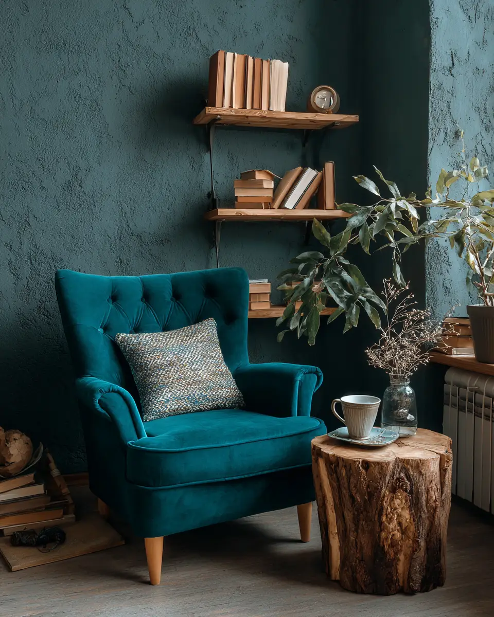 Teal Rustic Home Office Decor Ideas