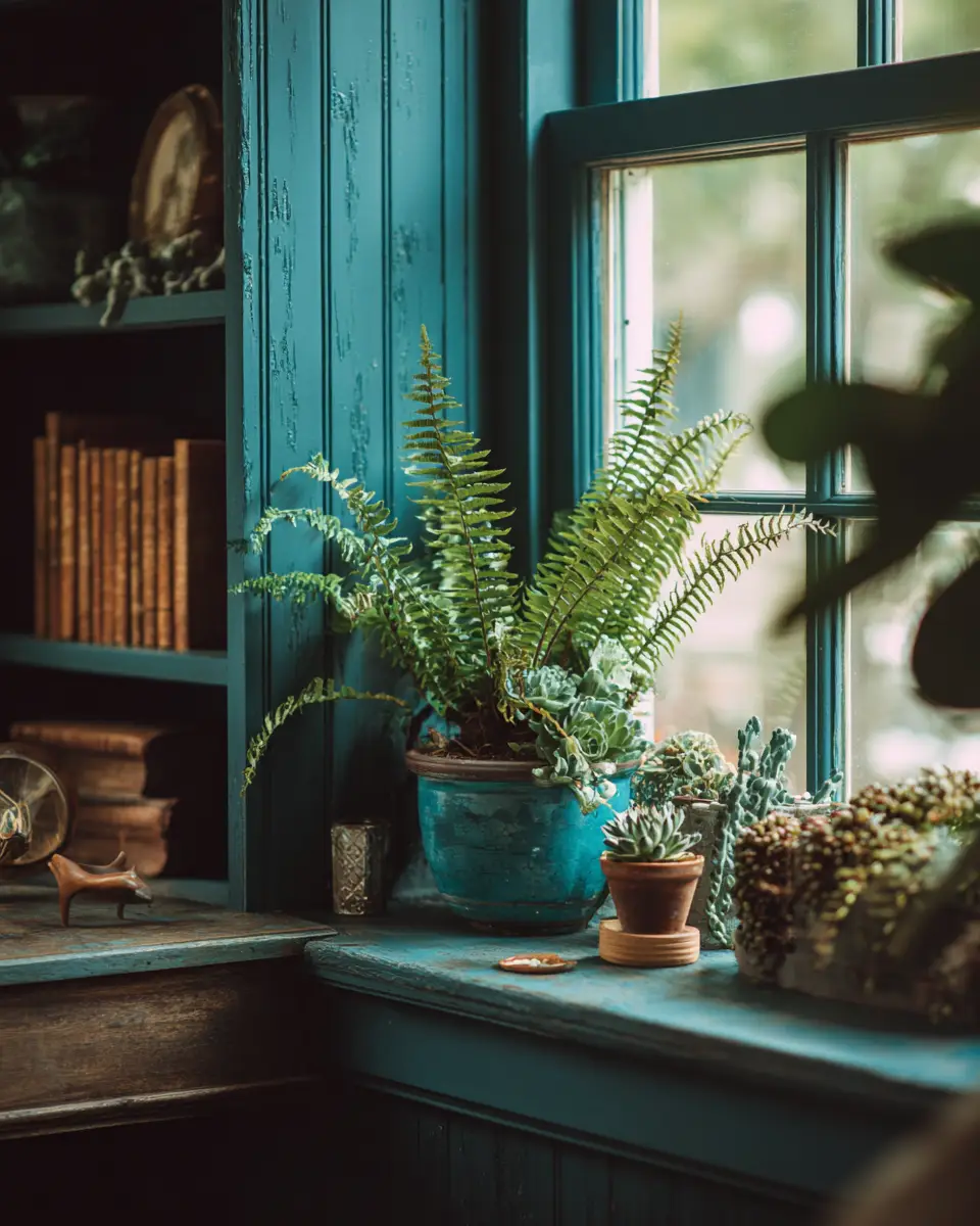 Teal Rustic Home Office Decor Ideas