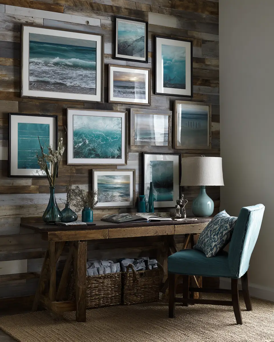 Teal Rustic Home Office Decor Ideas