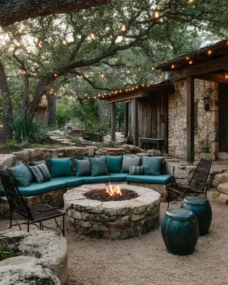 Teal Rustic Patio Decor Ideas - Featured