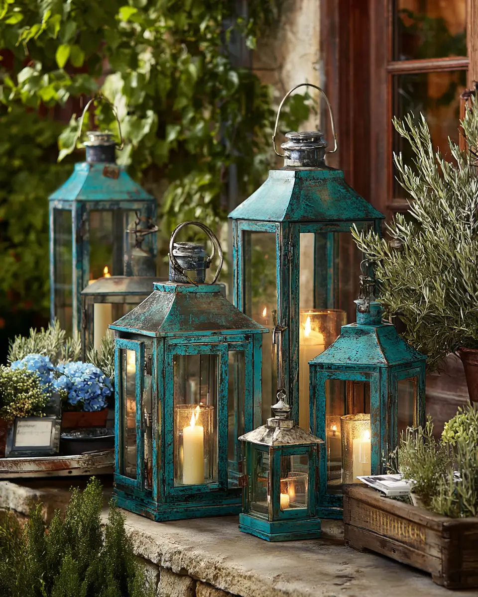 Teal Rustic Patio Decor Ideas