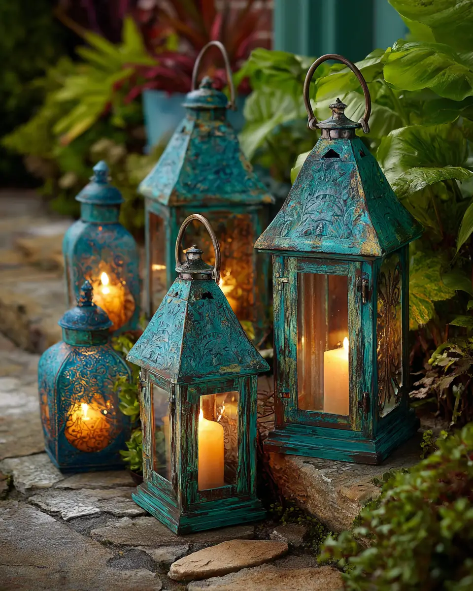 Teal Rustic Patio Decor Ideas