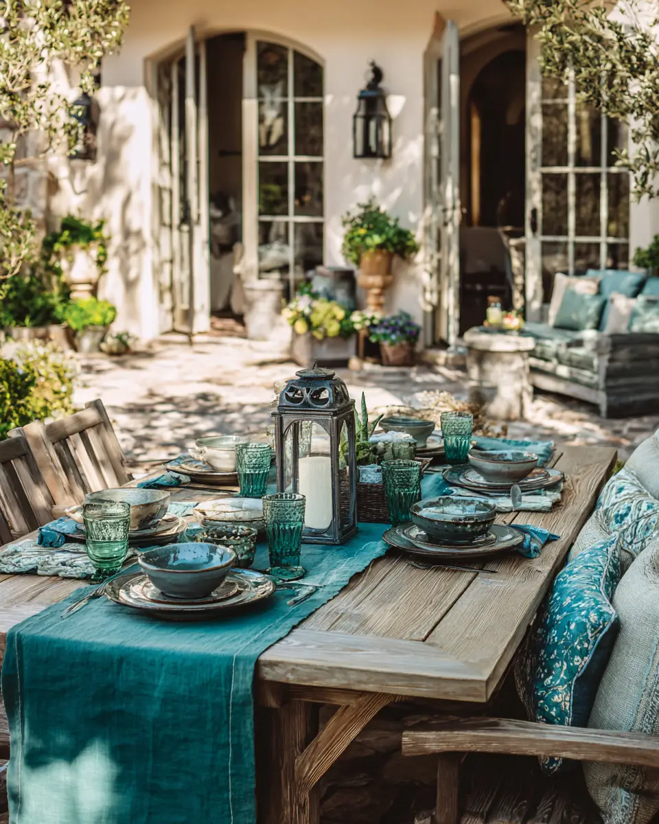 Teal Rustic Patio Decor Ideas