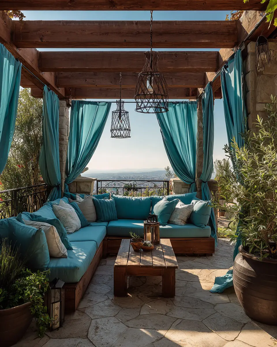 Teal Rustic Patio Decor Ideas