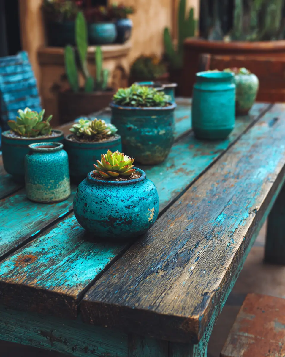 Teal Rustic Patio Decor Ideas