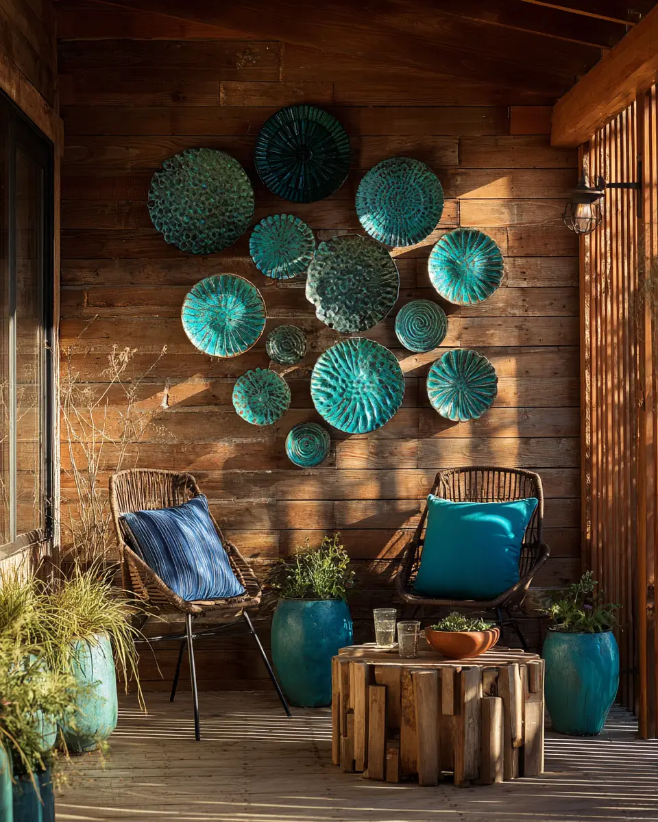 Teal Rustic Patio Decor Ideas