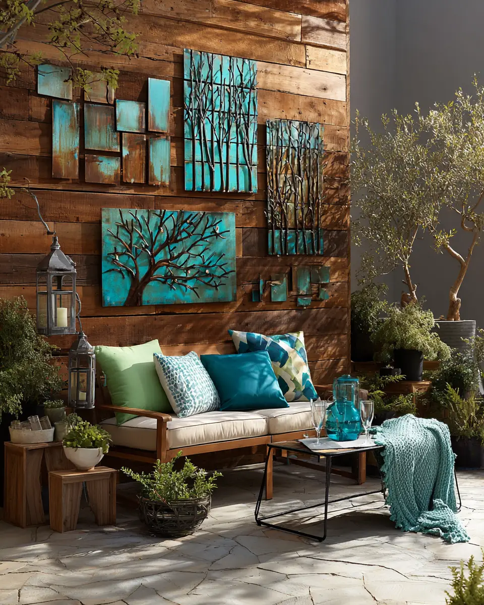 Teal Rustic Patio Decor Ideas