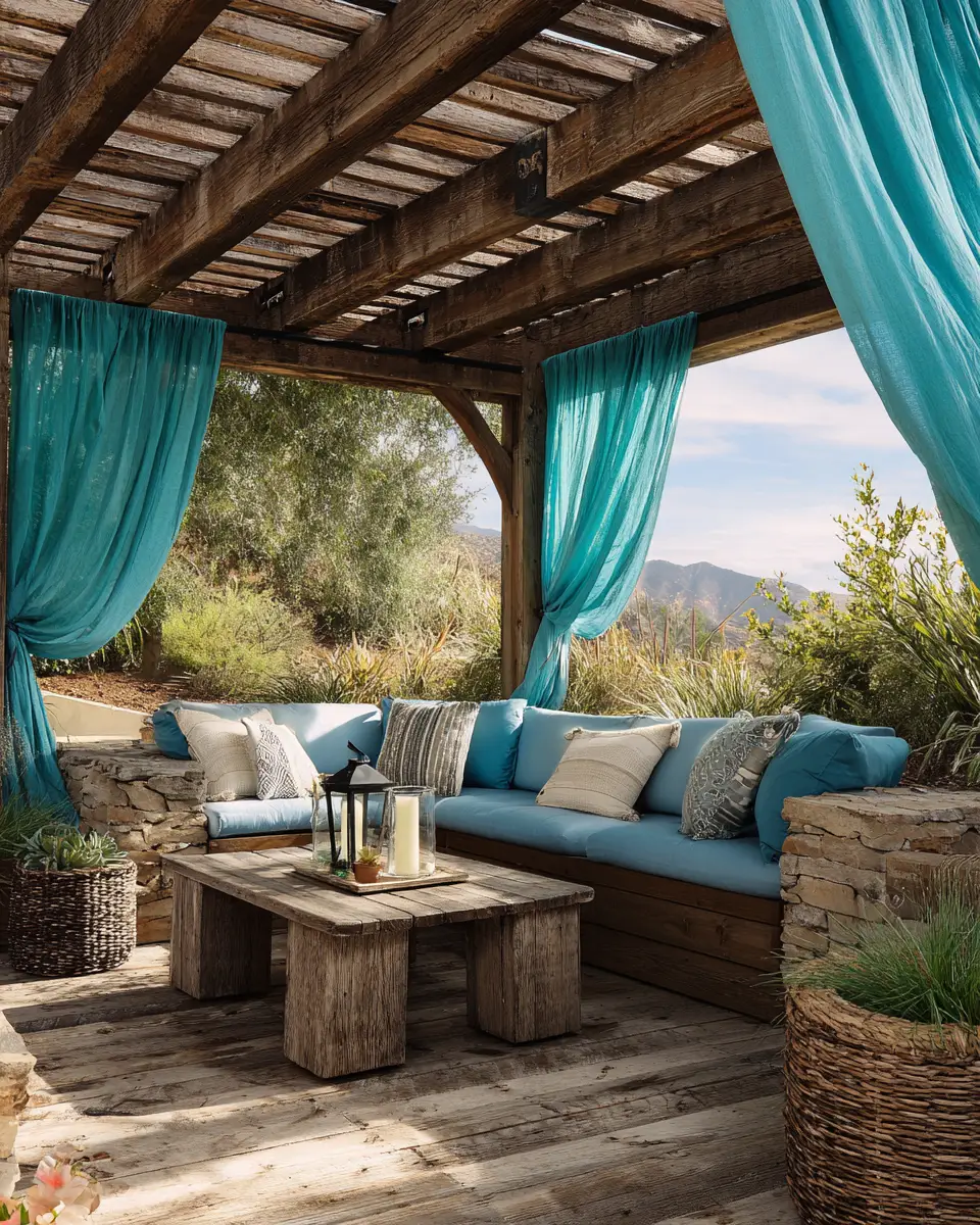 Teal Rustic Patio Decor Ideas
