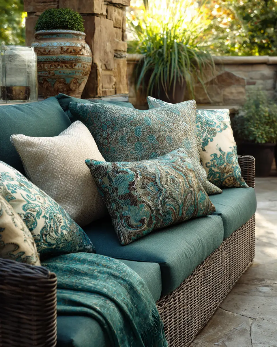 Teal Rustic Patio Decor Ideas