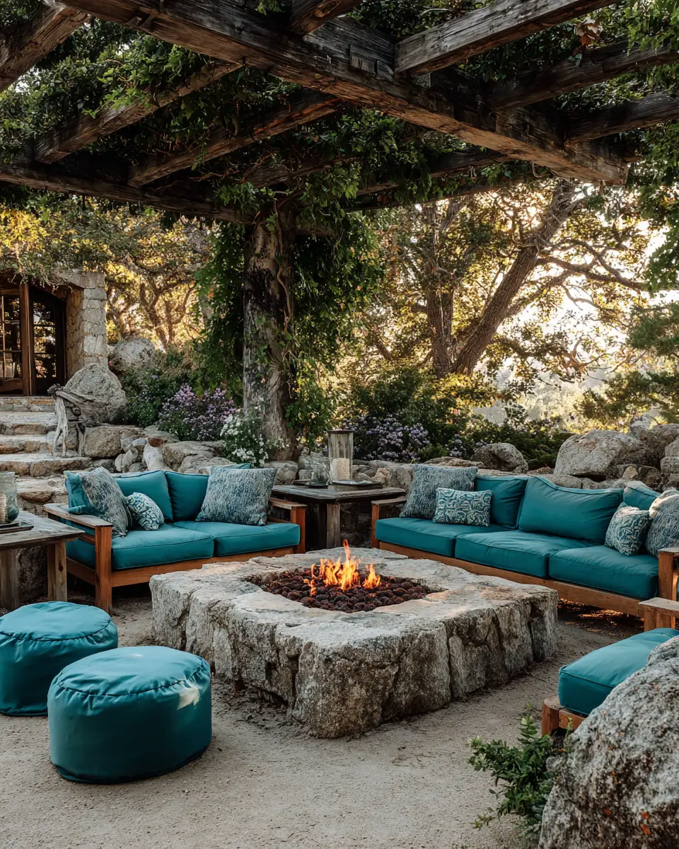 Teal Rustic Patio Decor Ideas