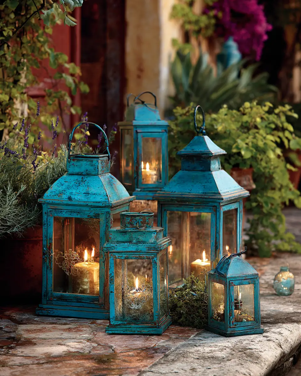 Teal Rustic Patio Decor Ideas