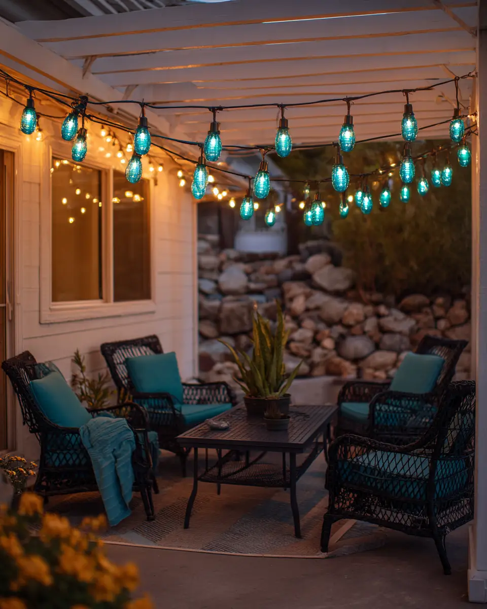 Teal Rustic Patio Decor Ideas
