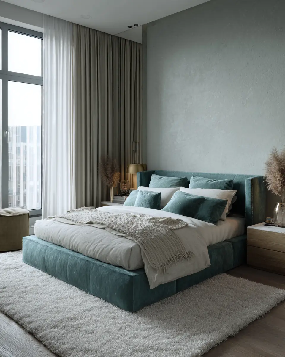 Teal Scandinavian Bedroom Decor Ideas