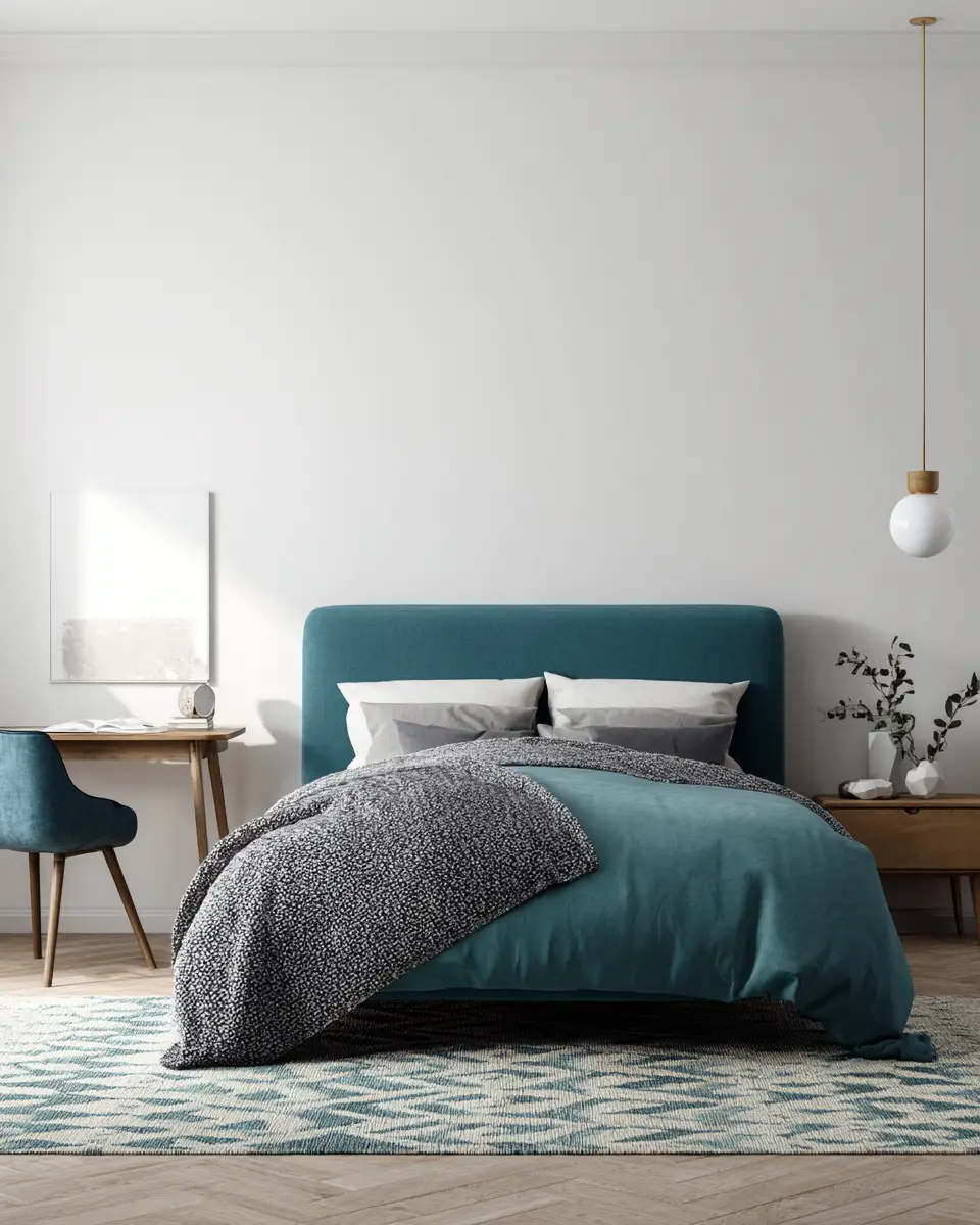 Teal Scandinavian Bedroom Decor Ideas