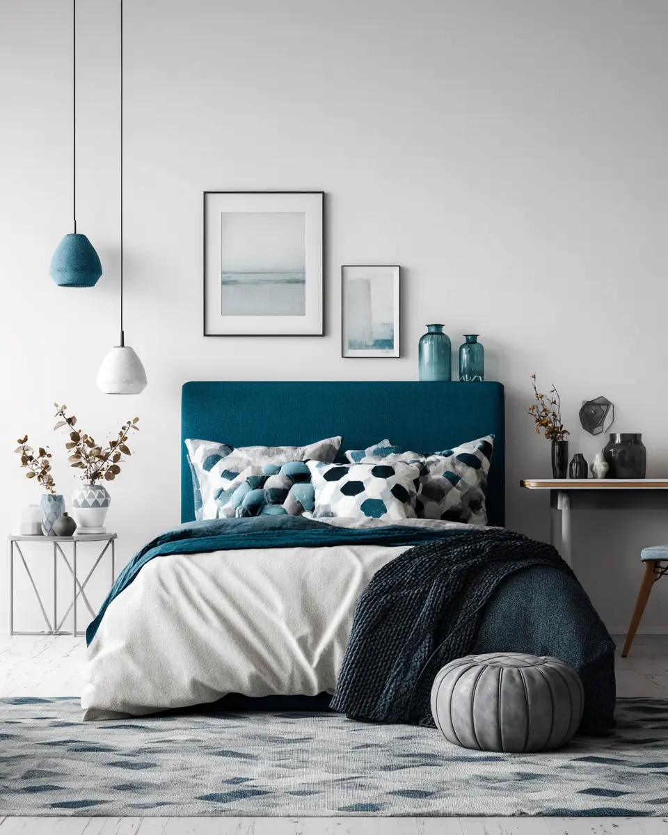 Teal Scandinavian Bedroom Decor Ideas