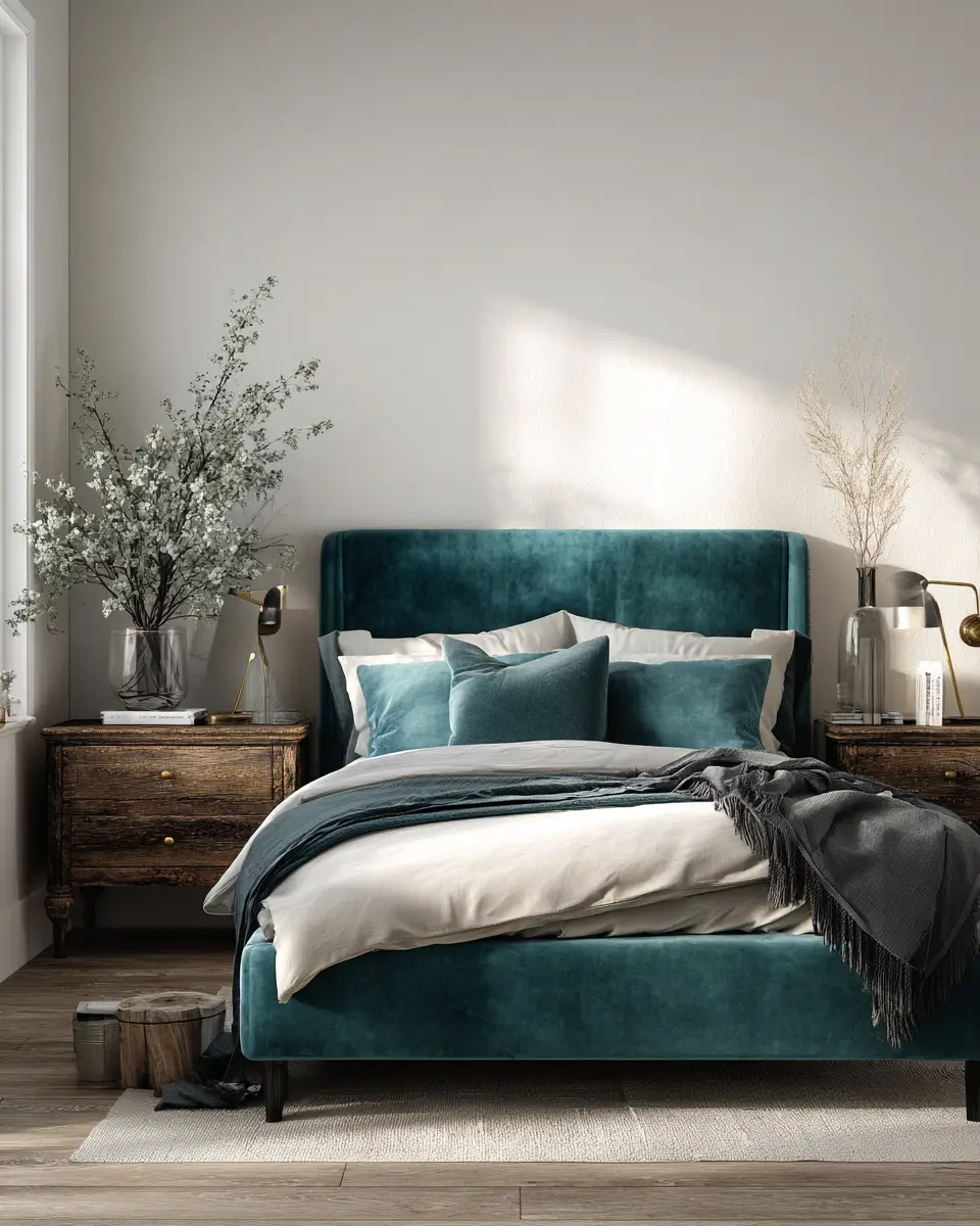 Teal Scandinavian Bedroom Decor Ideas