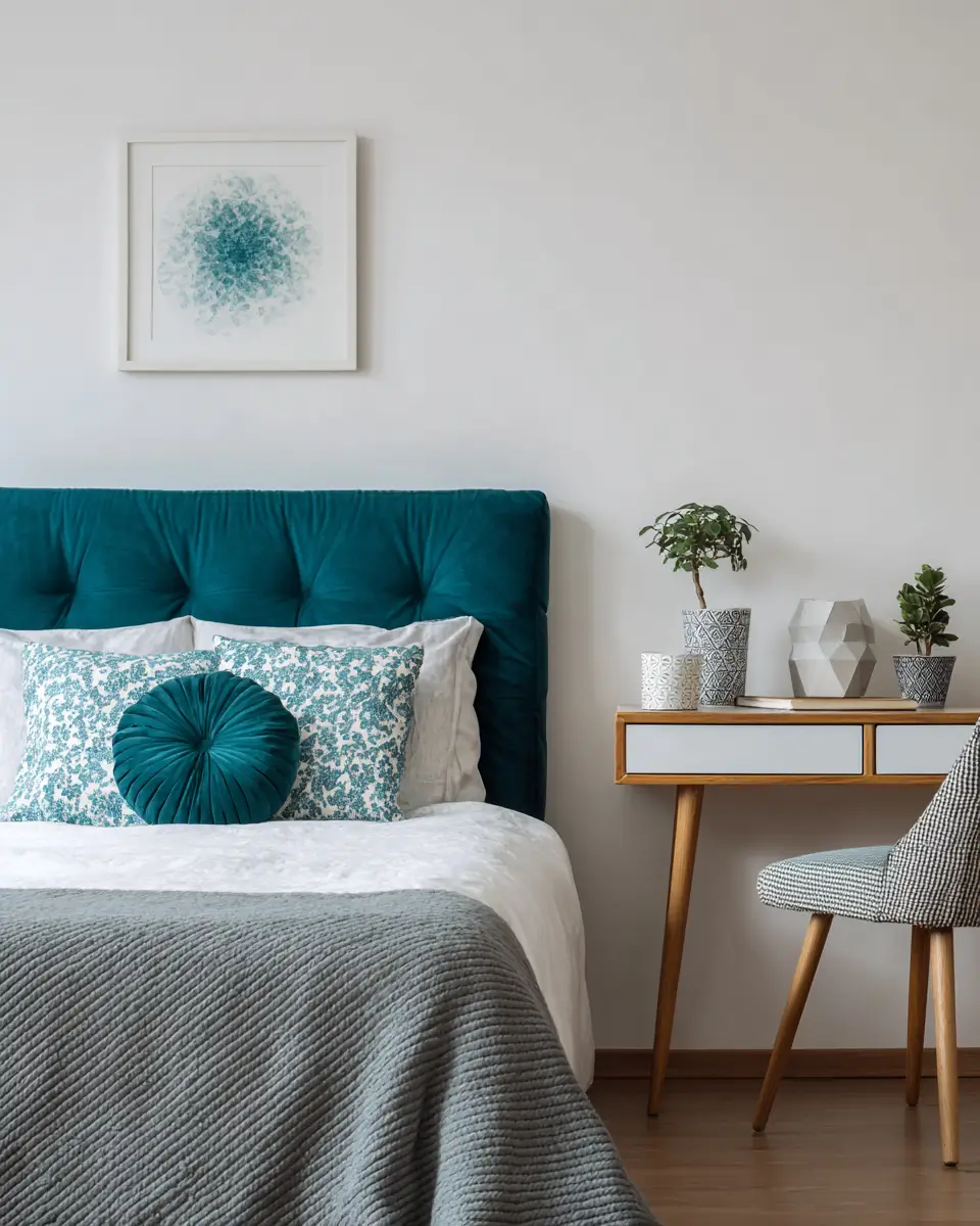 Teal Scandinavian Bedroom Decor Ideas