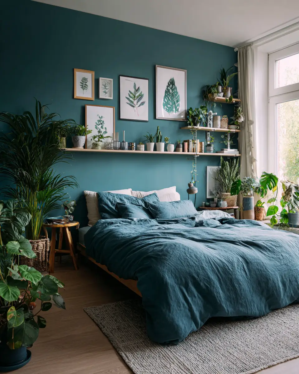 Teal Scandinavian Bedroom Decor Ideas