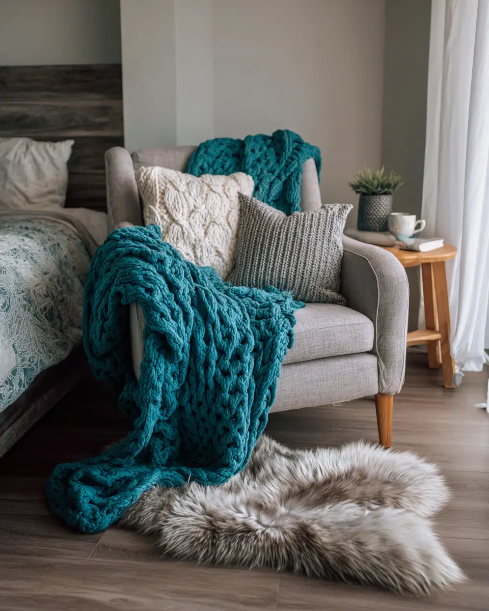 Teal Scandinavian Bedroom Decor Ideas