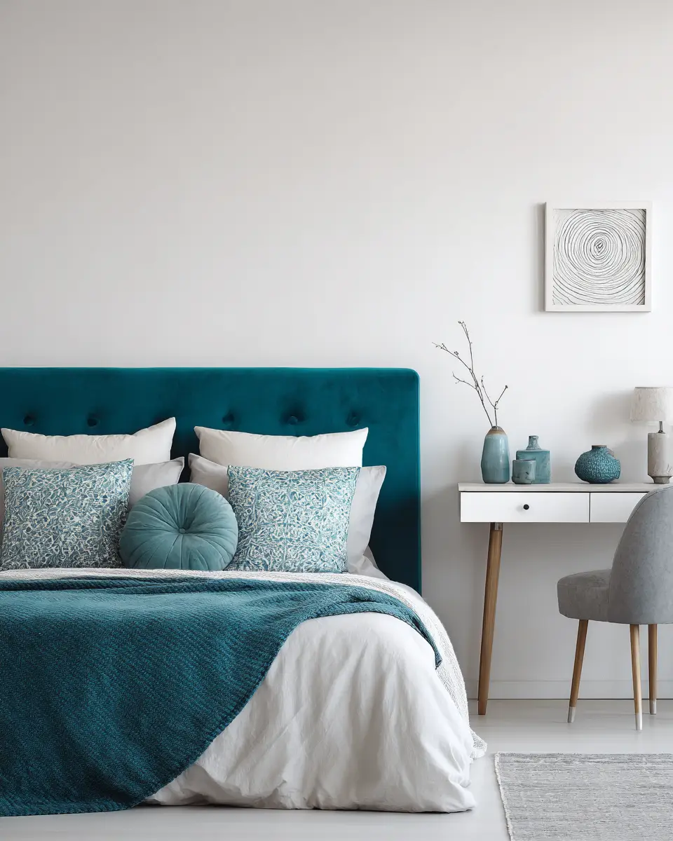 Teal Scandinavian Bedroom Decor Ideas