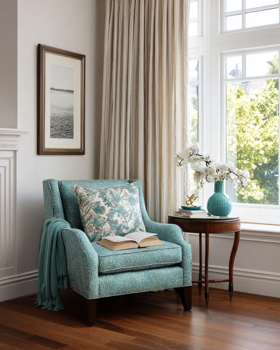 Teal Transitional Bedroom Decor Ideas