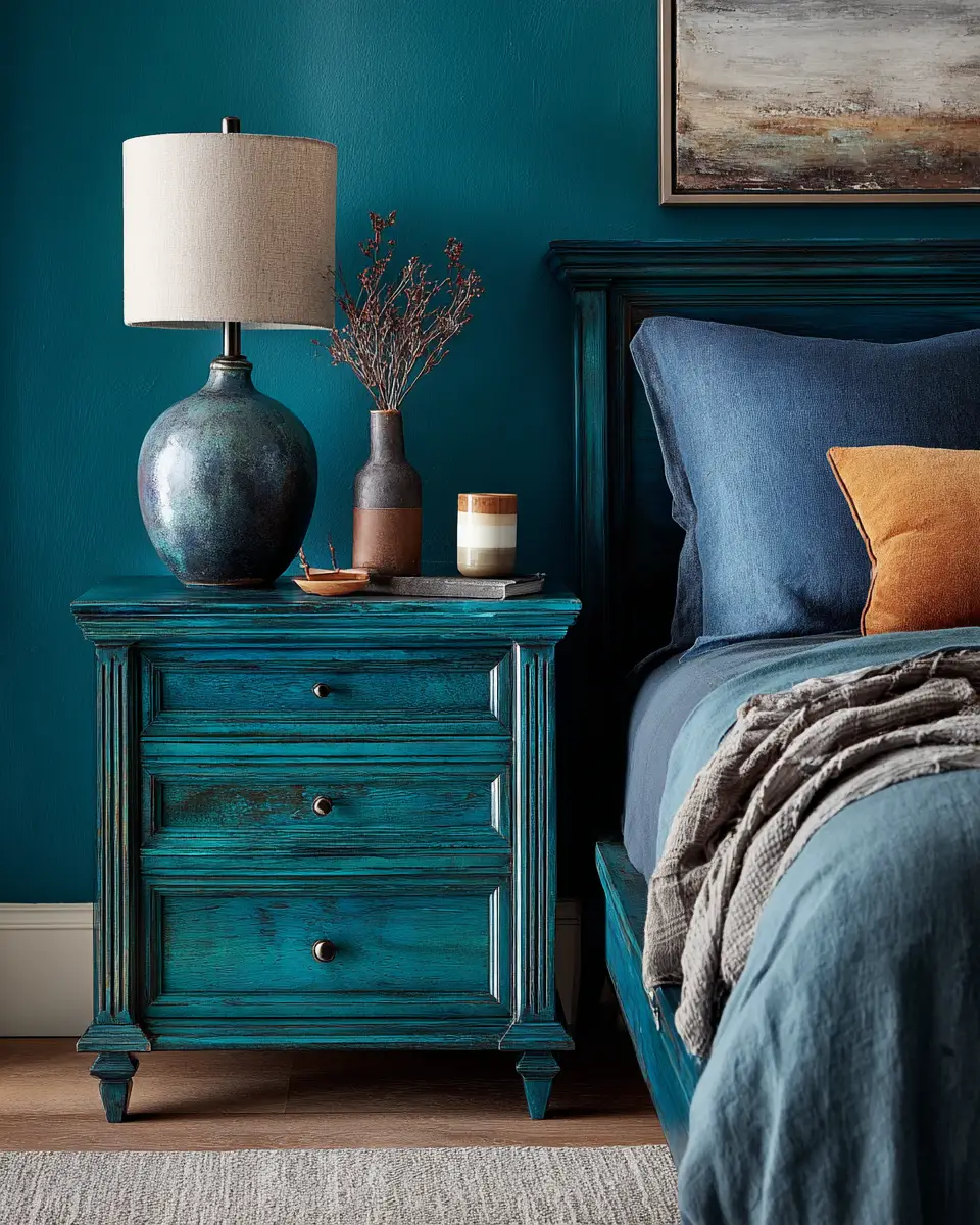 Teal Transitional Bedroom Decor Ideas