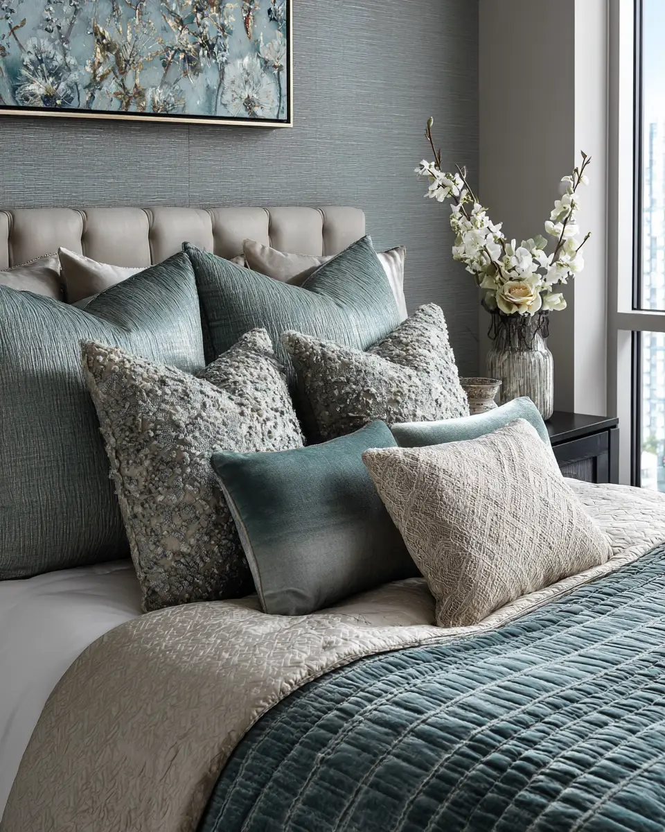 Teal Transitional Bedroom Decor Ideas
