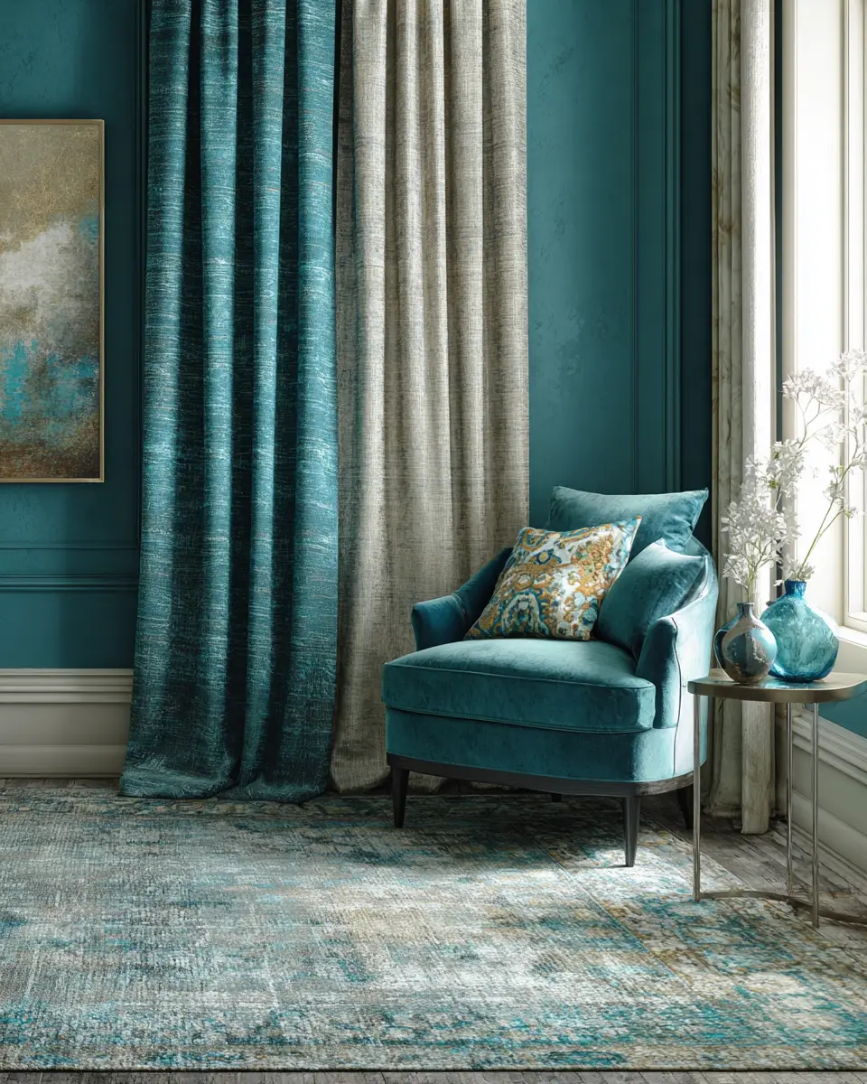 Teal Transitional Bedroom Decor Ideas