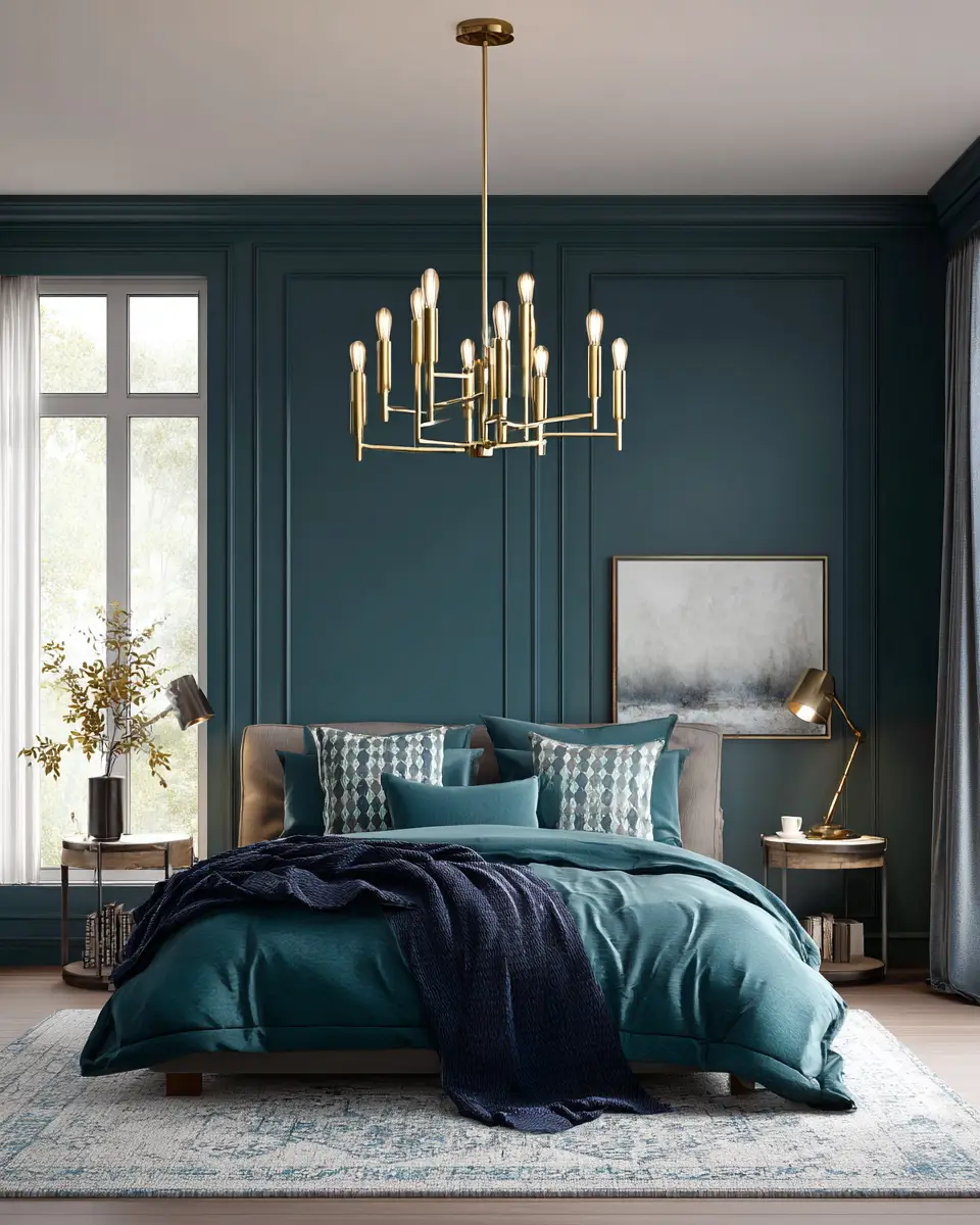 Teal Transitional Bedroom Decor Ideas