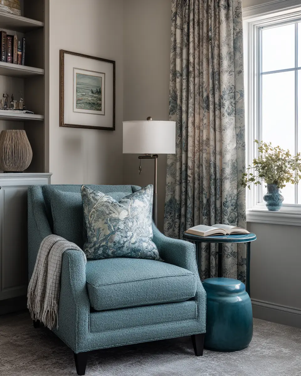 Teal Transitional Bedroom Decor Ideas