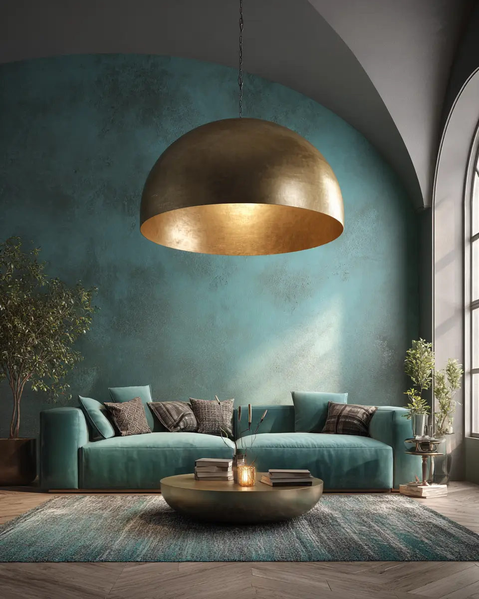 Teal Transitional Living Room Decor Ideas