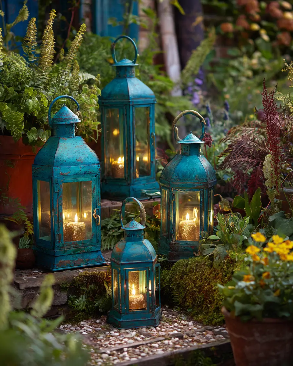 Teal Vintage Garden Decor Ideas