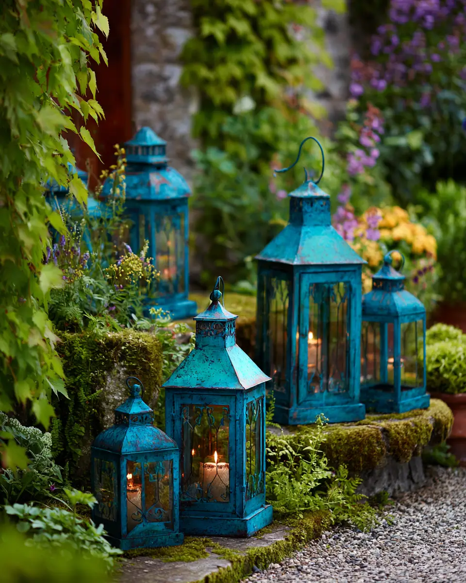 Teal Vintage Garden Decor Ideas