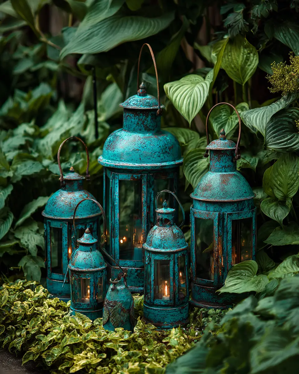 Teal Vintage Garden Decor Ideas