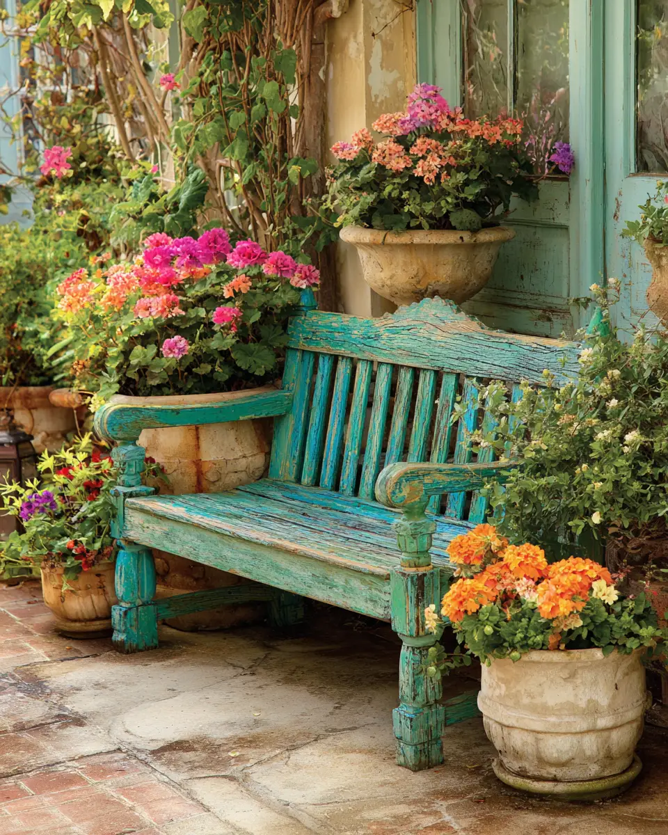 Teal Vintage Garden Decor Ideas
