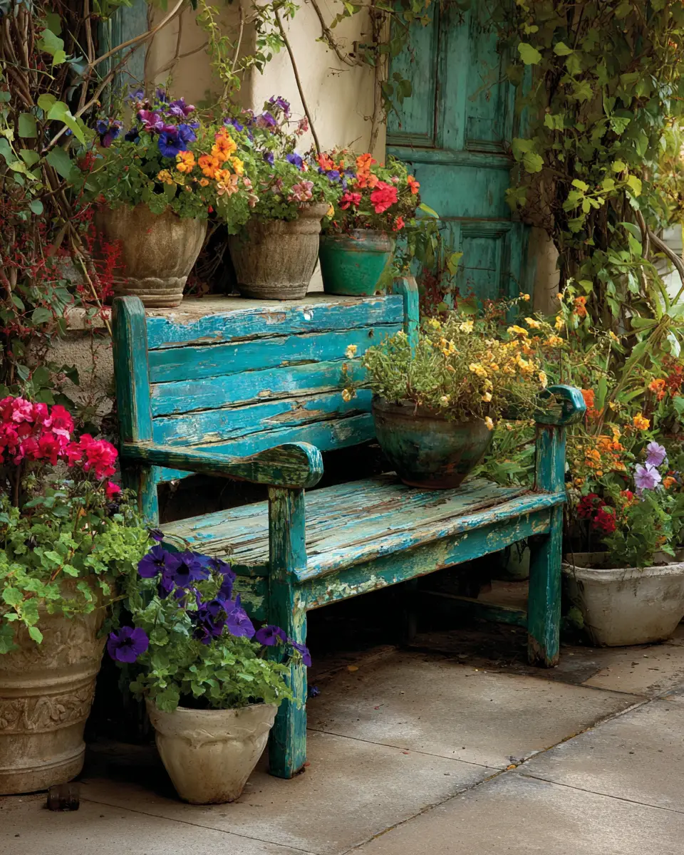 Teal Vintage Garden Decor Ideas