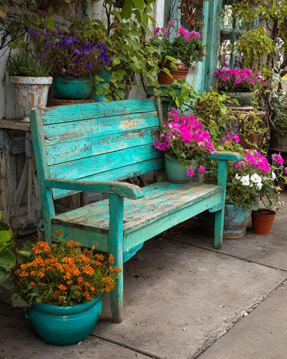 Teal Vintage Garden Decor Ideas