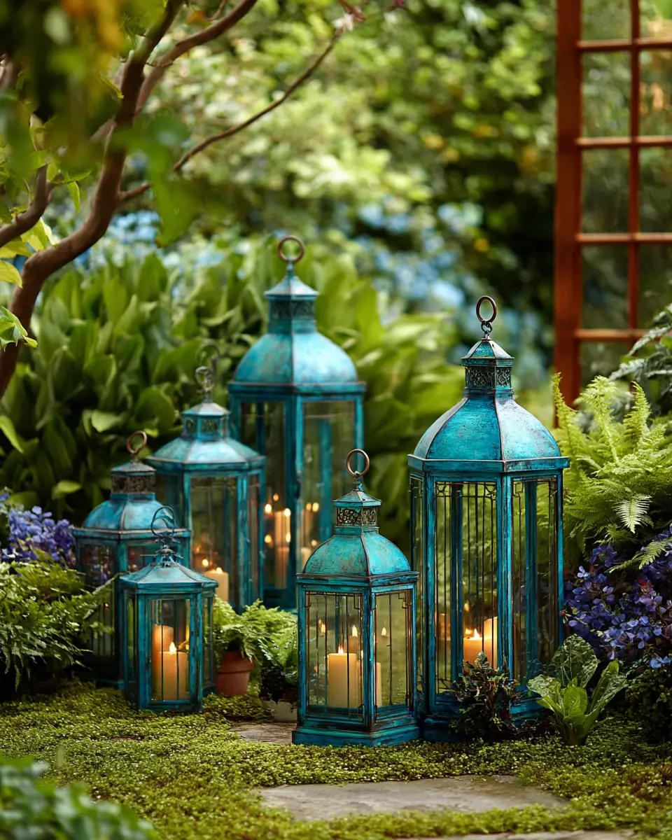 Teal Vintage Garden Decor Ideas