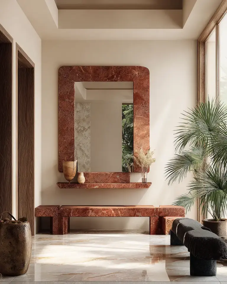 Terracotta Contemporary Entryway Decor Ideas - Featured